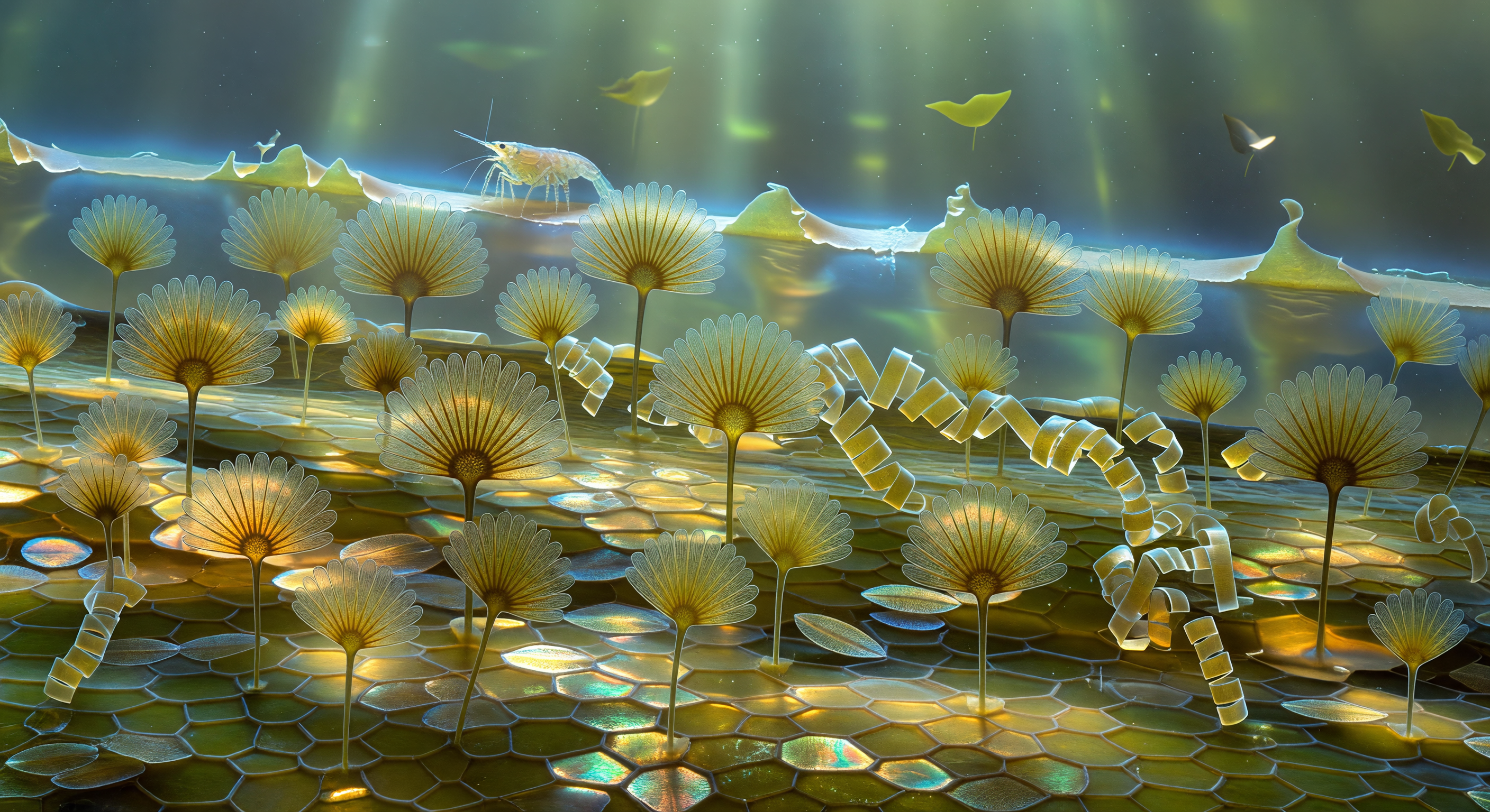 Licmophora-Fächer auf Kelp