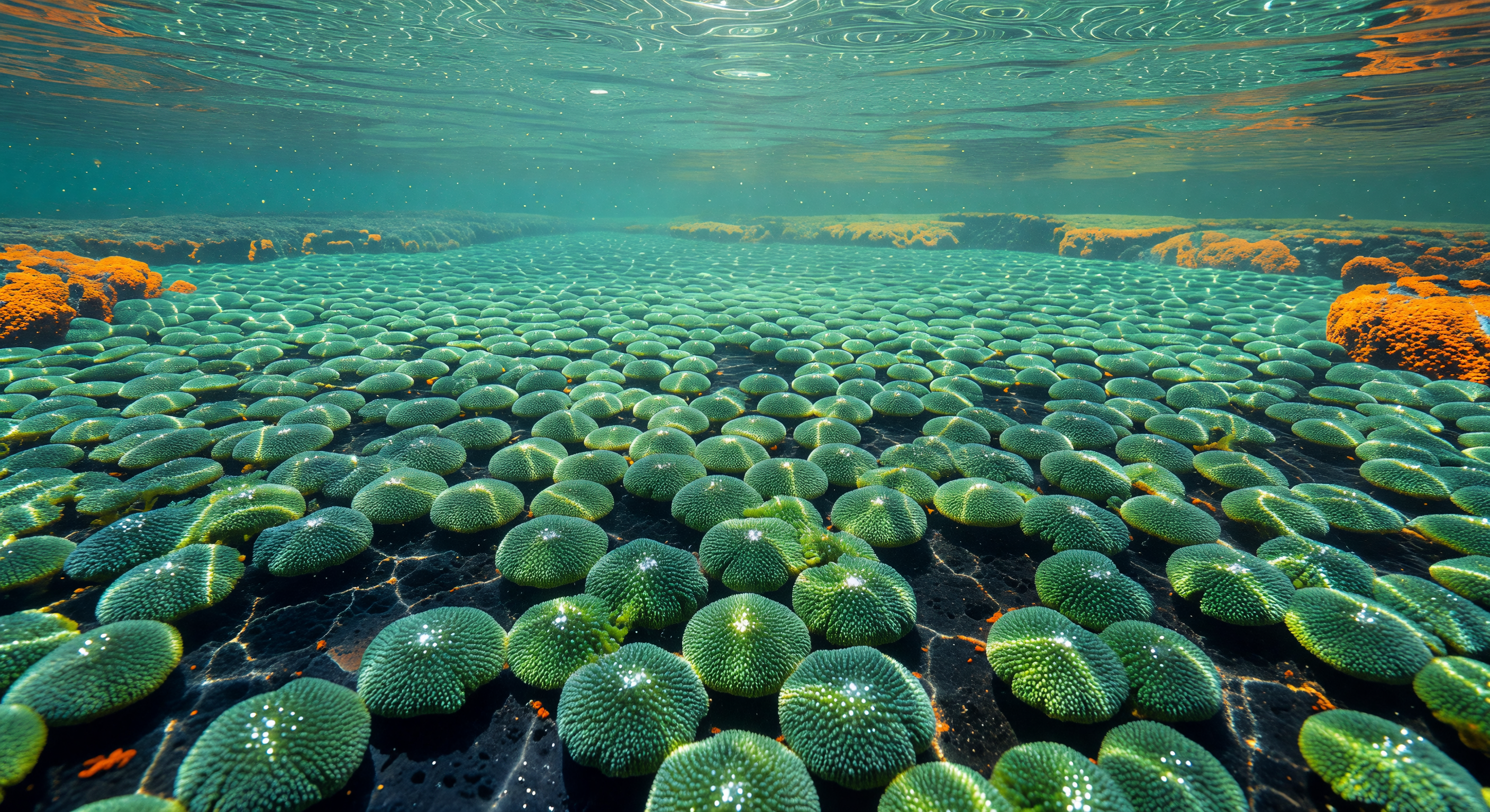 Raisins de mer en vasque ensoleillée