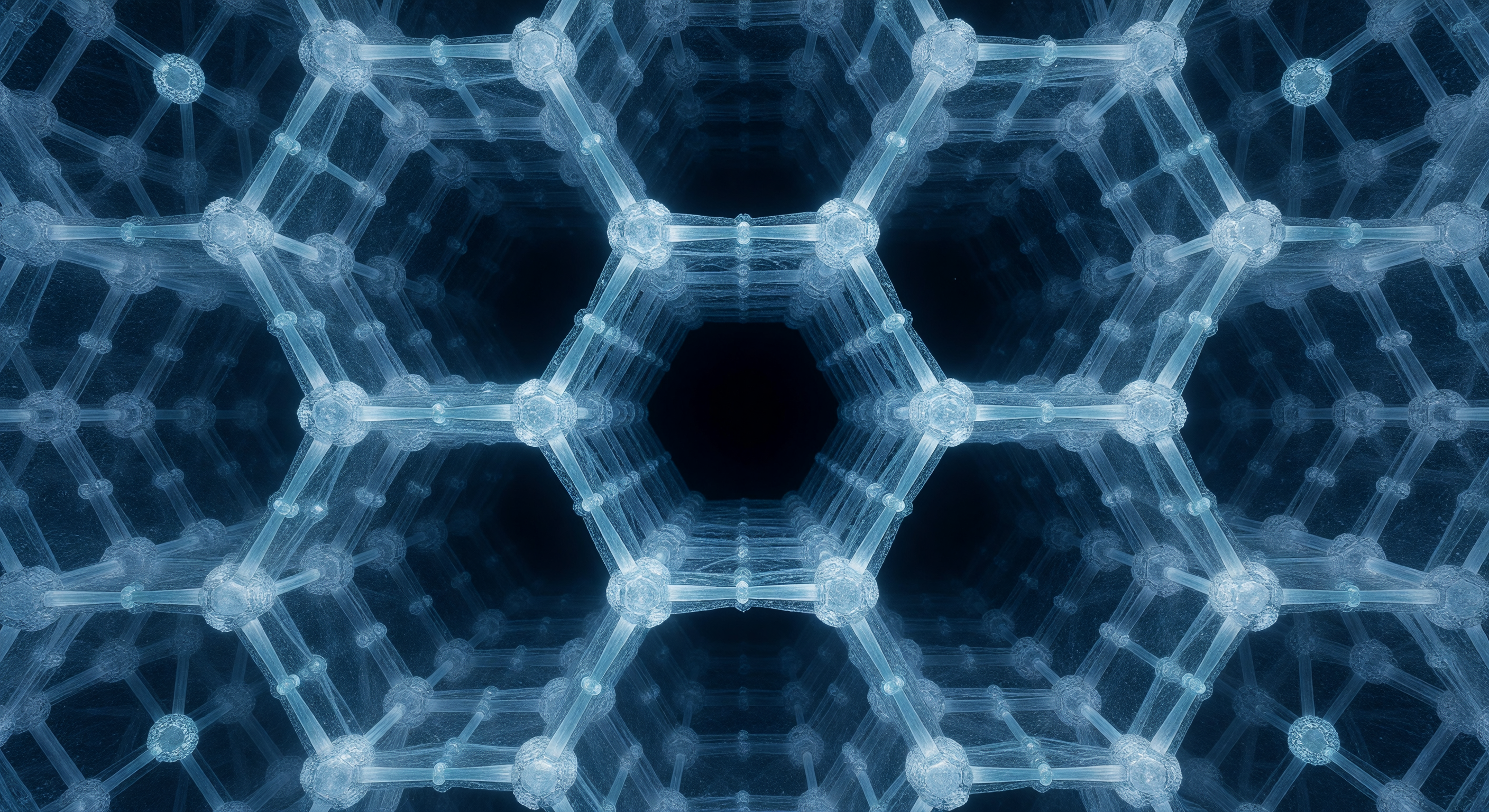 Réseau Hexagonal de Glace Vu d'En Haut