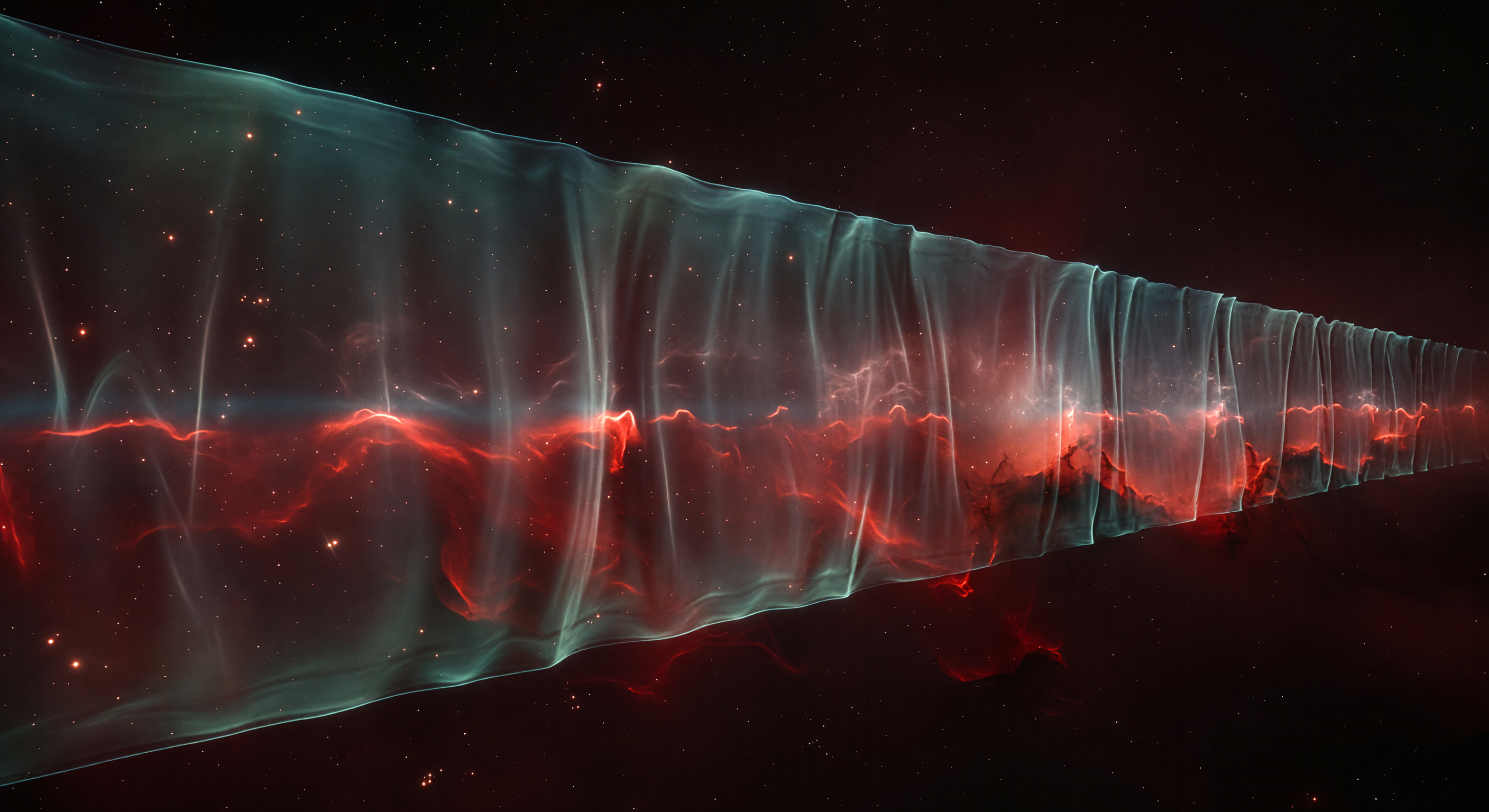 Veil Nebula Shock Curtain Edge-On
