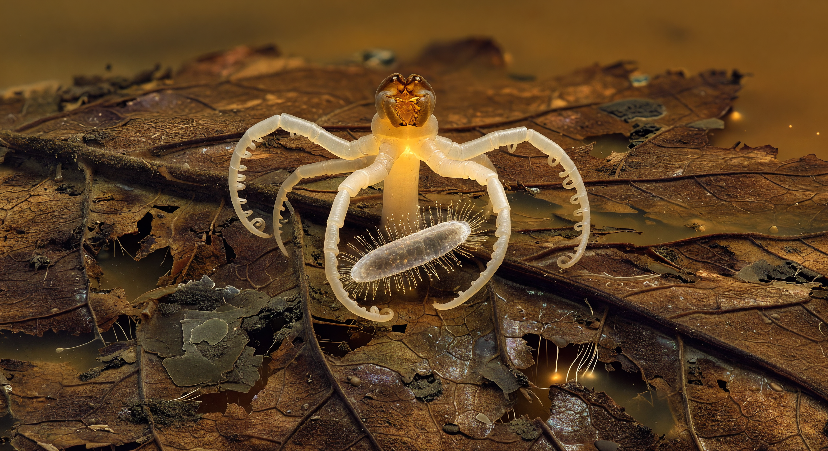 Stephanoceros Cage Closes on Prey