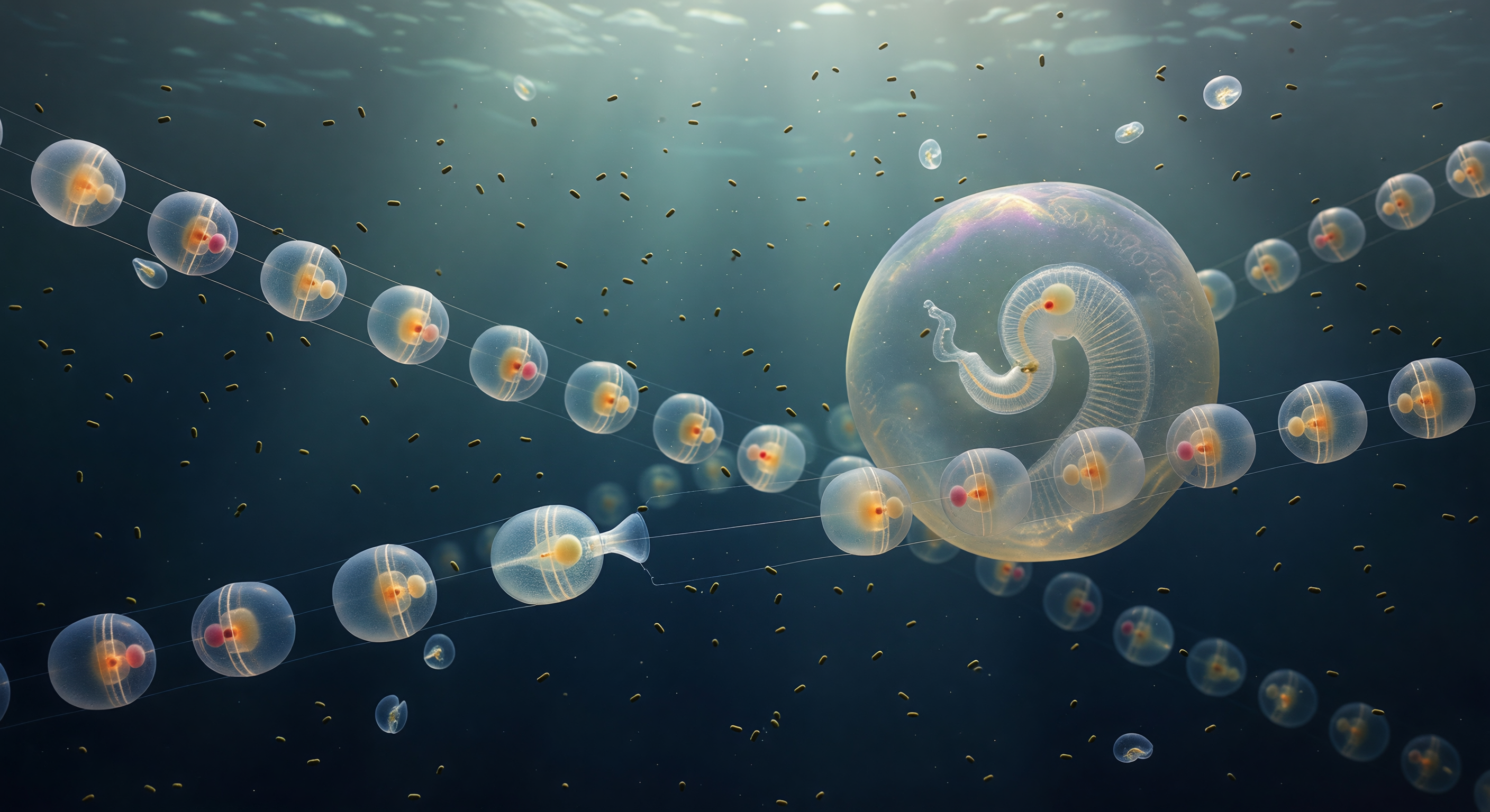 Gelatinous plankton (salps, larvaceans)