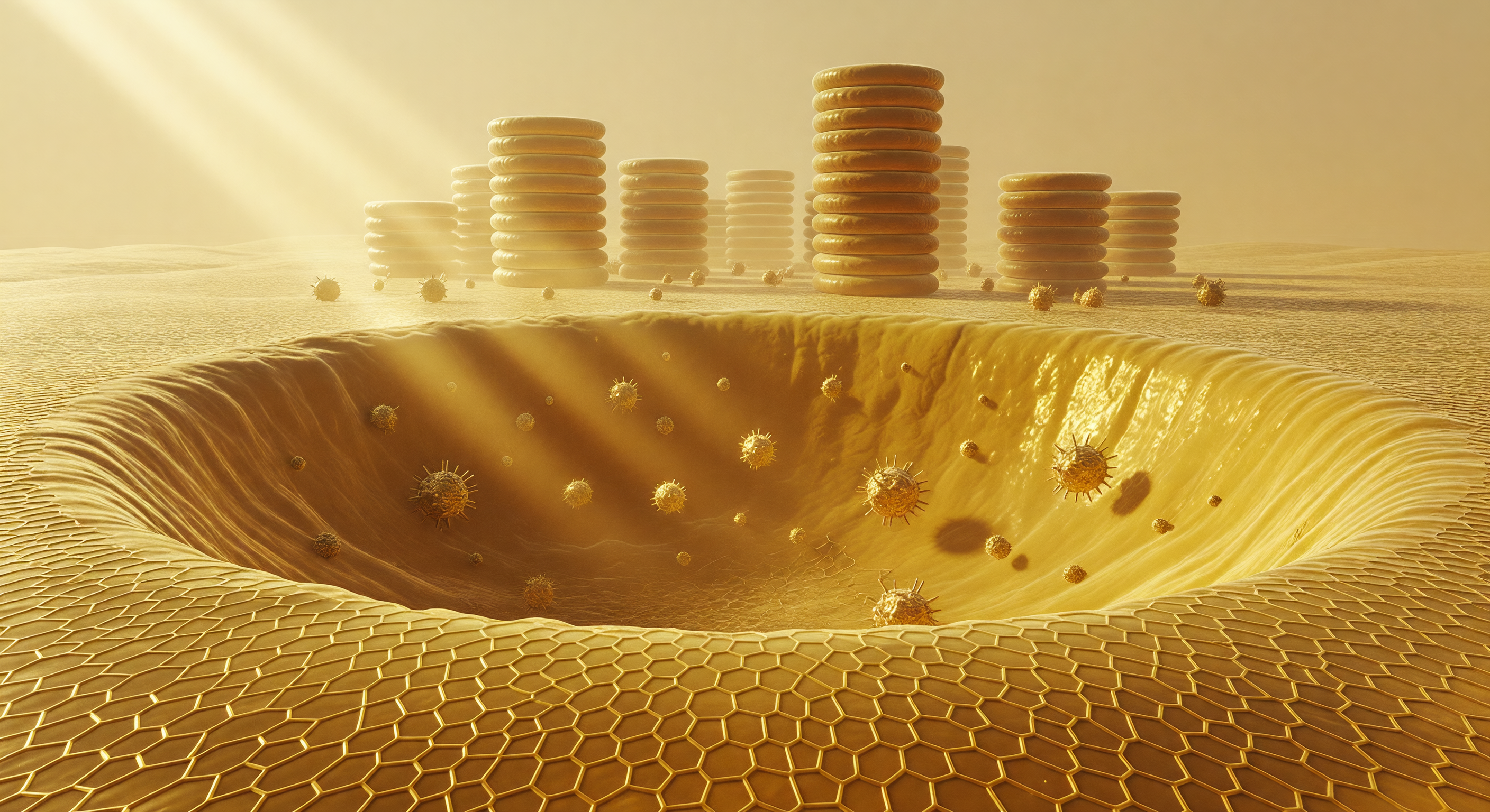 Erythrocyte Biconcave Crater Landscape