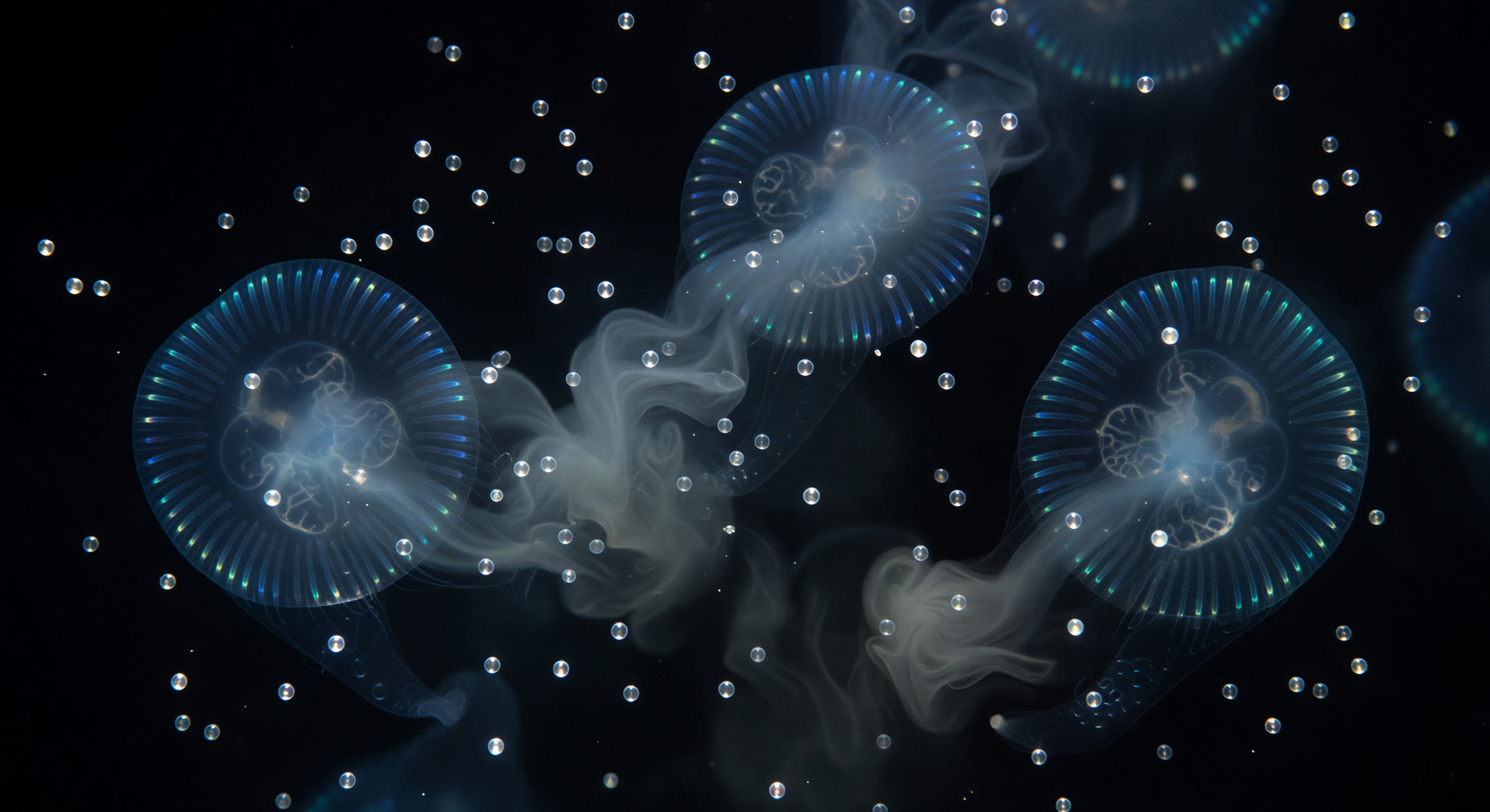 Mnemiopsis Spawning Gamete Clouds