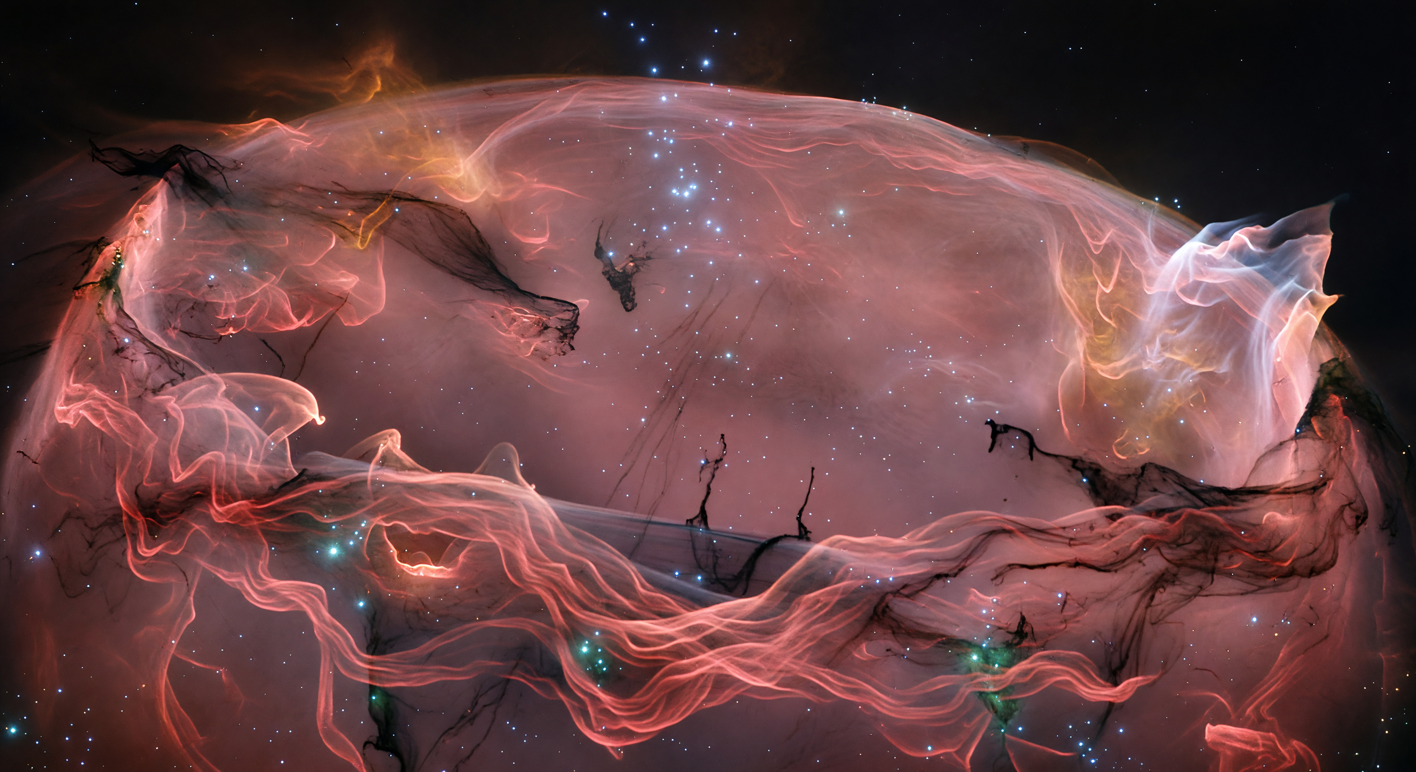 LMC Superbubble Ruptured Shell Wall