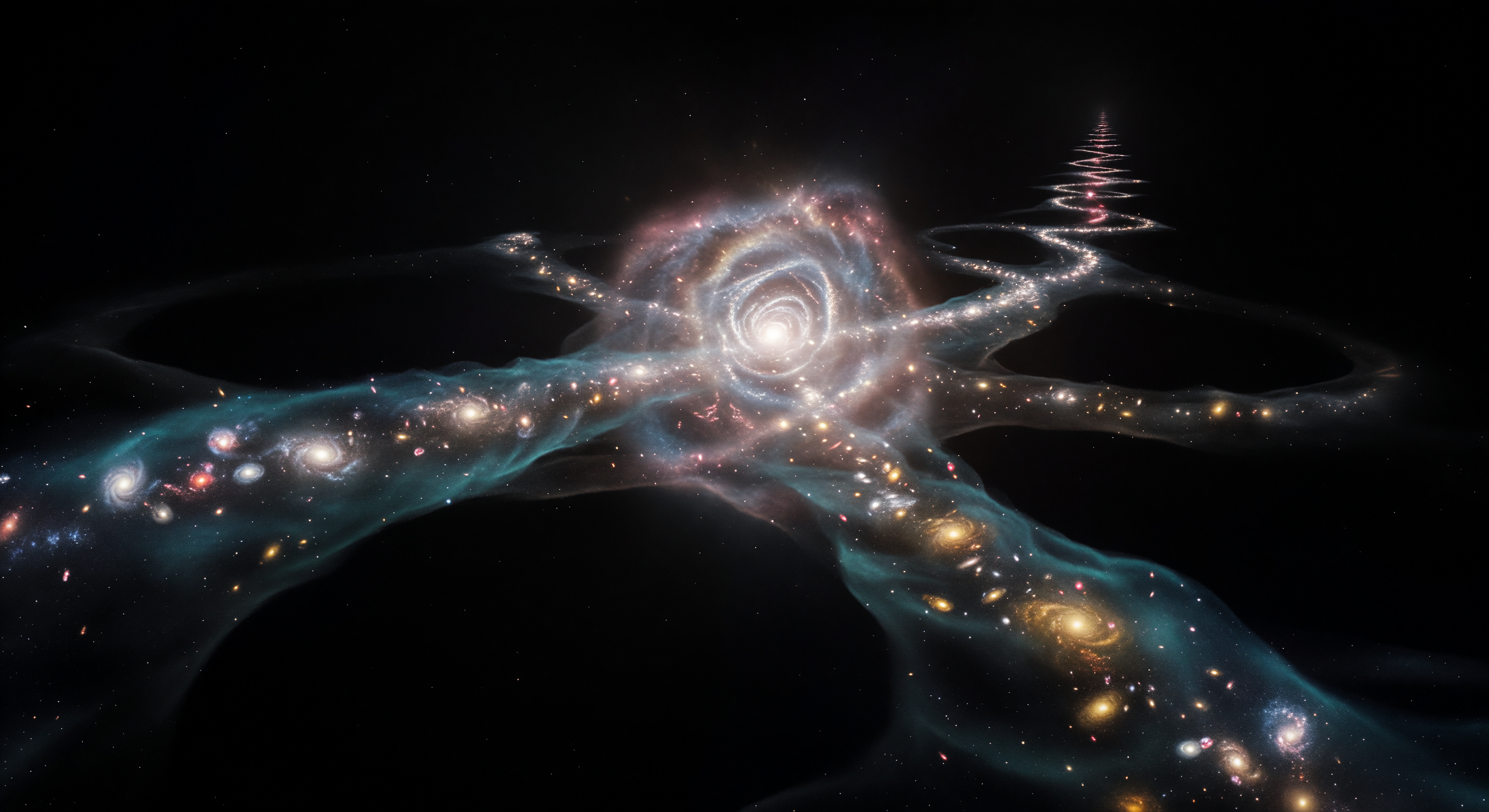 三本の宇宙糸の交点